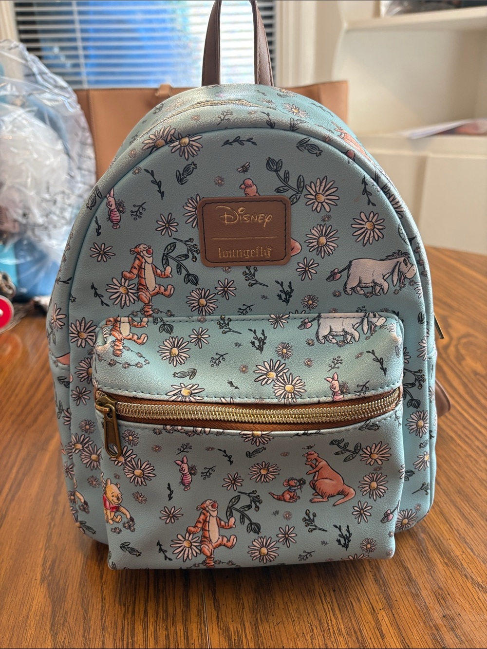 Loungefly Winnie the Pooh Floral Mini Backpack - Light Blue